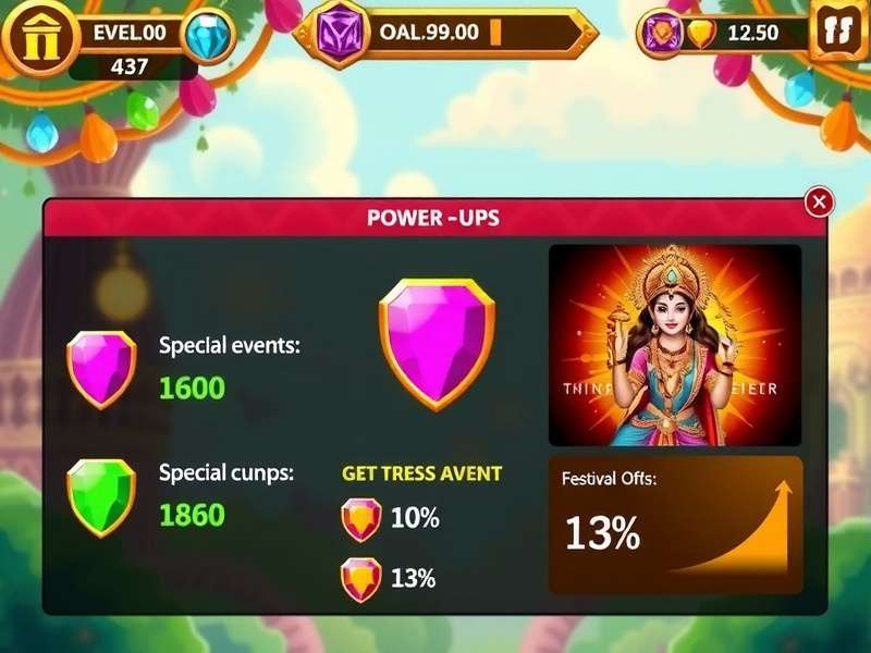 Bengal Gem Deluxe gameplay screenshot showing colorful gems and power-ups